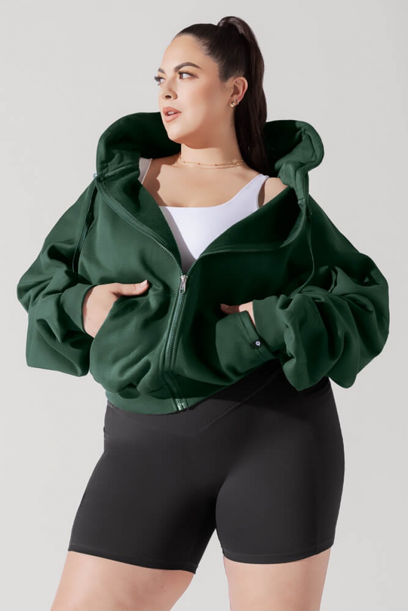 POPFLEX Zip Cloud Hoodie Zelene | LGSI62039