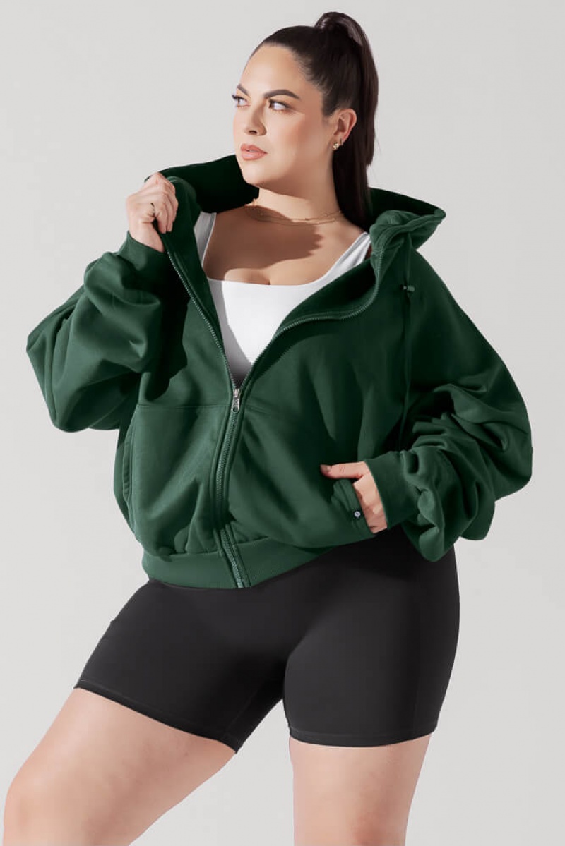 POPFLEX Zip Cloud Hoodie Zelene | LGSI62039