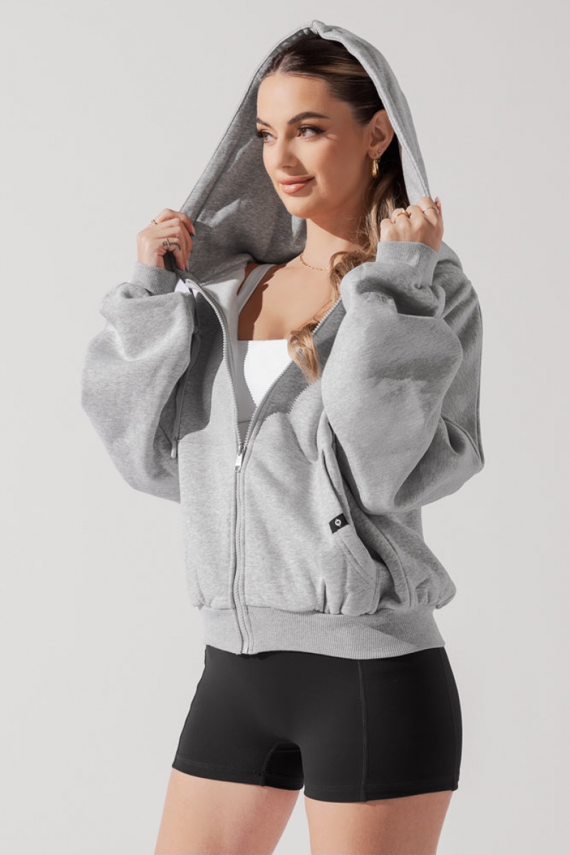 POPFLEX Zip Cloud Hoodie Šedé | NPSY05168