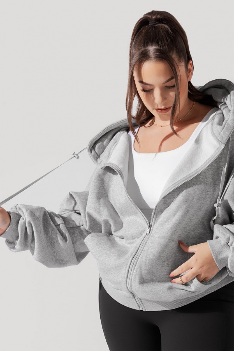 POPFLEX Zip Cloud Hoodie Šedé | NPSY05168