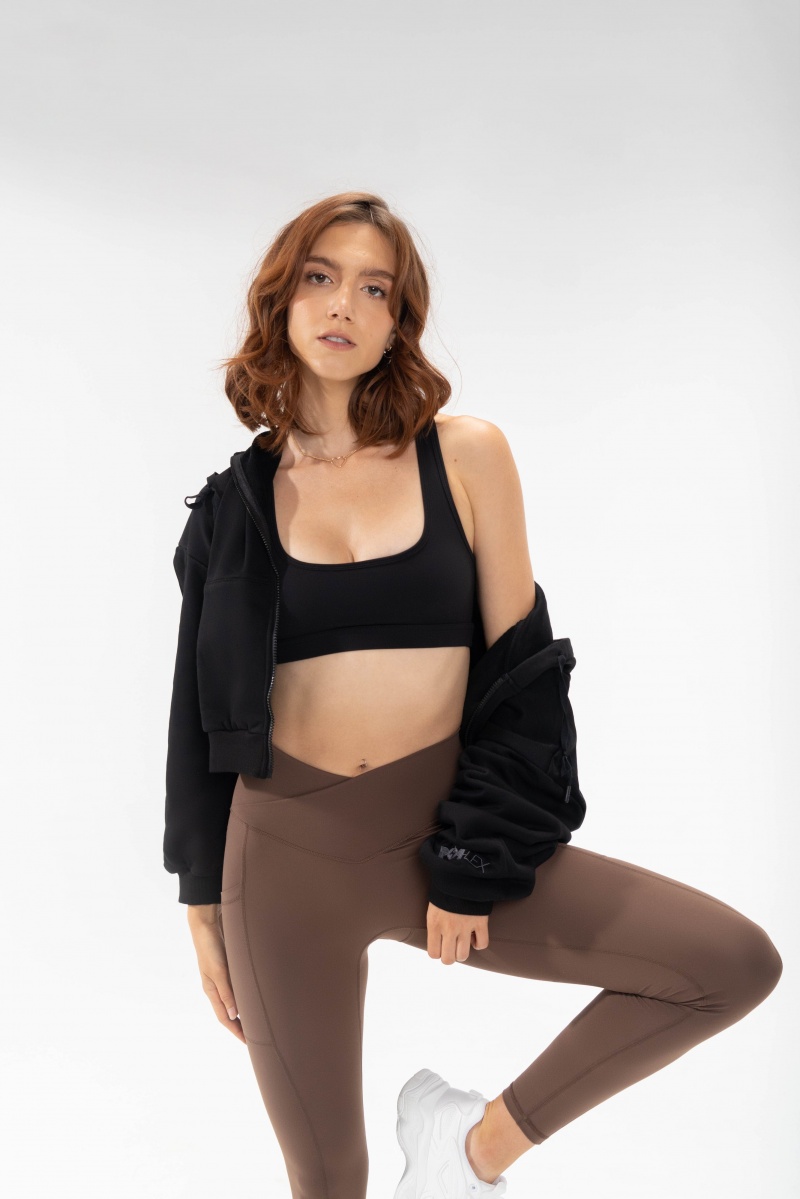 POPFLEX Zip Cloud Hoodie Černé | WYDU83716
